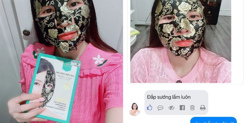 Feedback mặt nạ hoa hồng vàng 24k Mychi